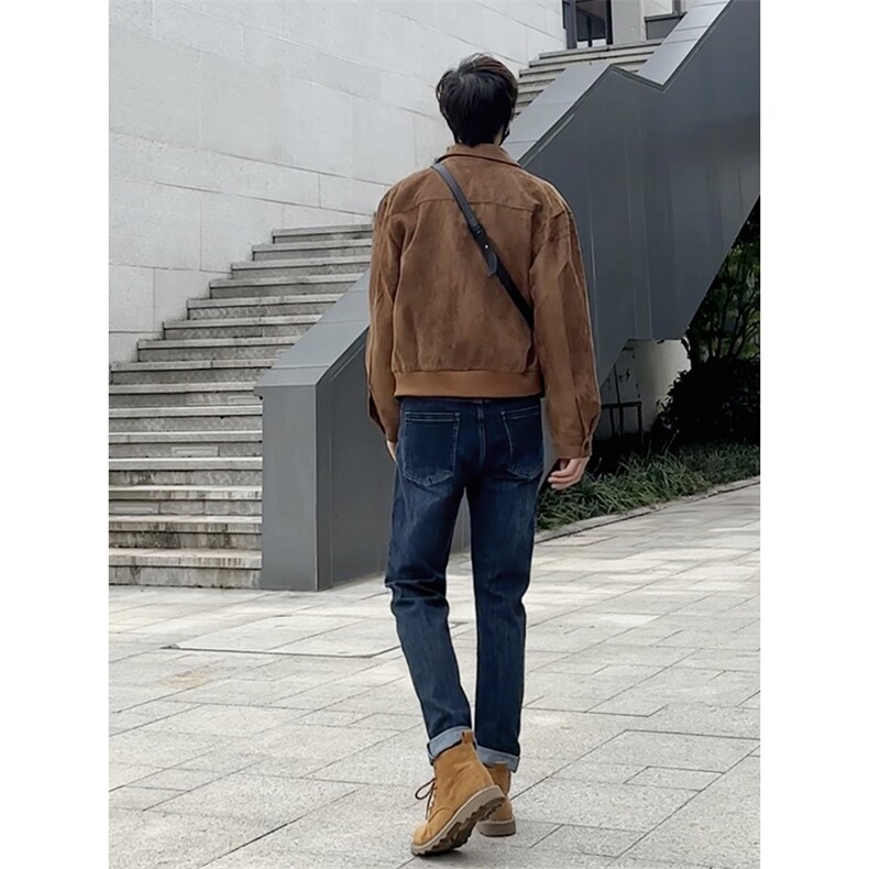 搭配马丁靴的牛仔裤男秋冬修身休闲裤机车风痞帅1412-2/505/P65图片