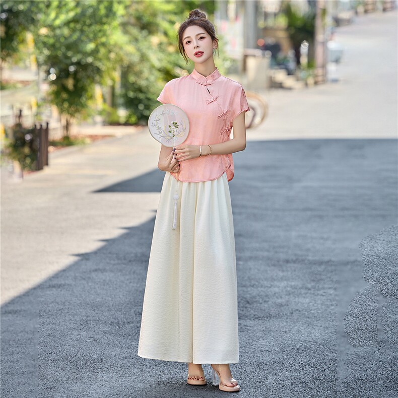 中式国风裙裤套装女2025夏季新款气质高端显瘦旗袍巨好看两件套潮,女装套装/套裙,艾仟回(原伊仟回)