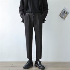 主风秋冬季毛呢裤子男士韩版修身小脚休闲直筒加厚九分小西裤M3，男装西裤，星座1116A-2（原606A-1）