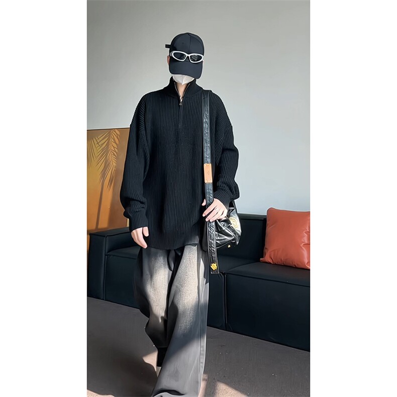 立领毛衣男针织衫上衣内搭打底衫KD653-P55图片