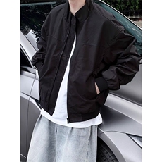 抖音得物美式潮休闲夹克春季立领纯色复古工装加厚棉服外套AMY01，男装夹克，电商A443