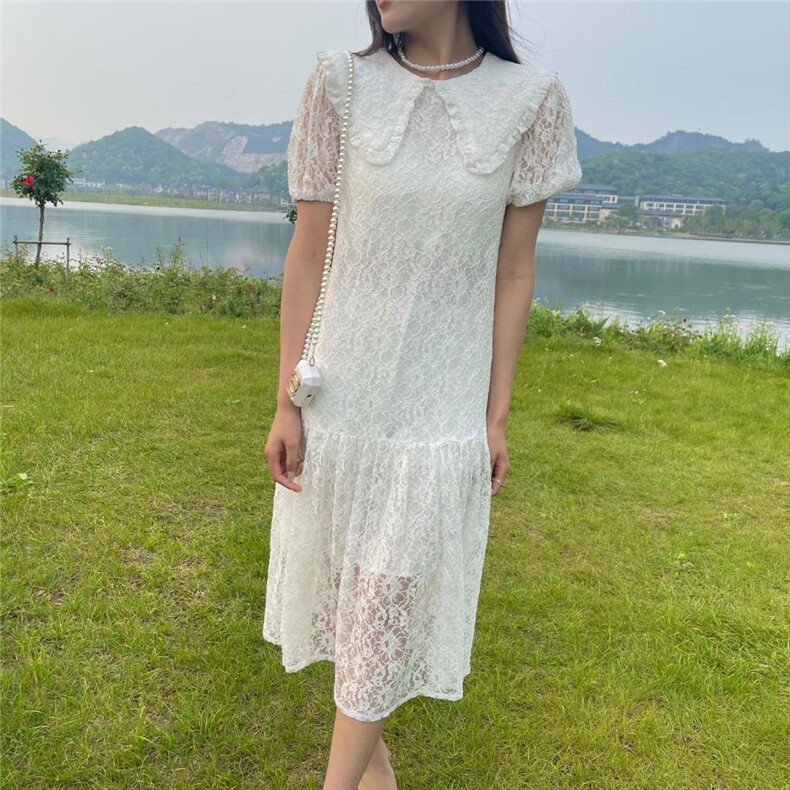 现货夏季新款蕾丝连衣裙，女装连衣裙，YI MAN