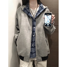 抖音得物高品质美式高街重磅结构设计拼接织带立领卫衣外套CM42，男装卫衣，电商A486