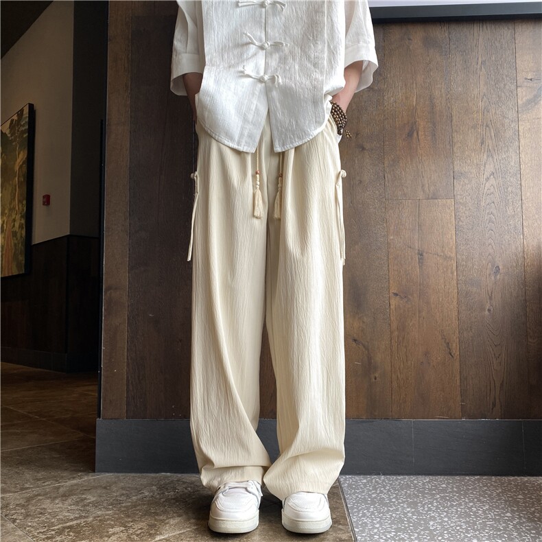 夏季新款新中式飘带设计宽松百搭休闲裤B315-K24069--特p30控58,男装休闲裤,电商B315