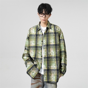 25年春季格子长袖衬衫得物二开衬衣宽松现货DS-C323-1-2389-T批35图片