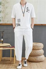 夏季套装男短袖t恤休闲风新款夏装潮牌衣服男装T734-P55，男装套装，星座1206（原A206）