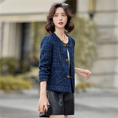 2025年冬季新款粗花呢亮丝小香风外套，女装短外套，依路服饰