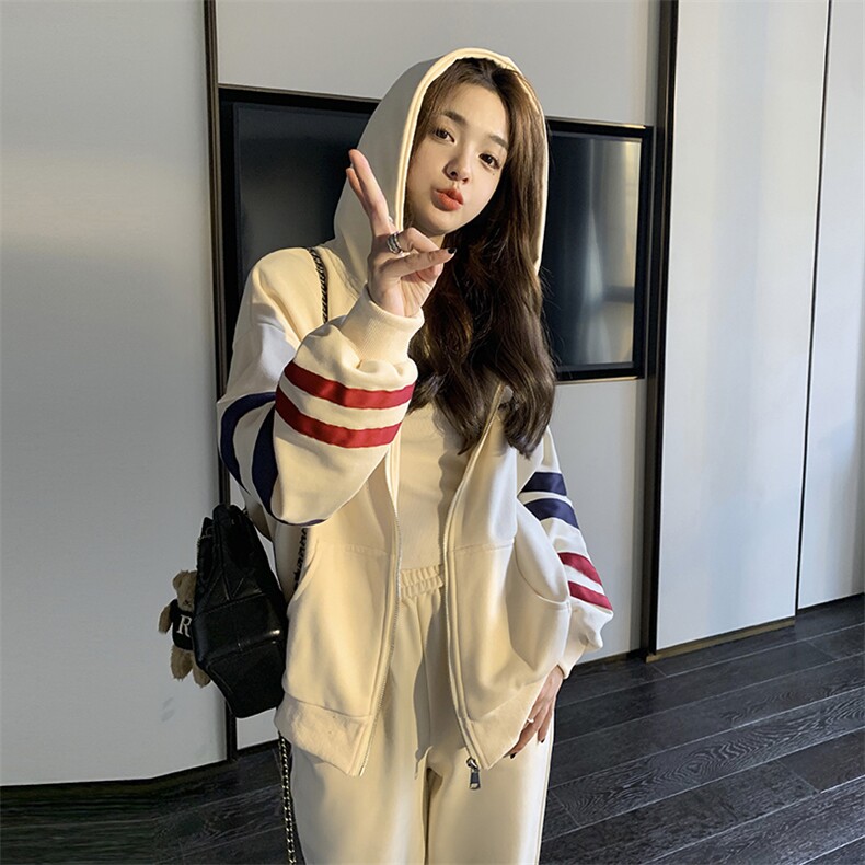 减龄洋气卫衣时尚两件套女小个子2025春秋新款韩版休闲运动服套装,女装套装/套裙,2C187