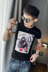 312A-6312-P35新款社会小伙短袖T恤修身男士潮流半袖体恤G，男装T恤，星座312A-5