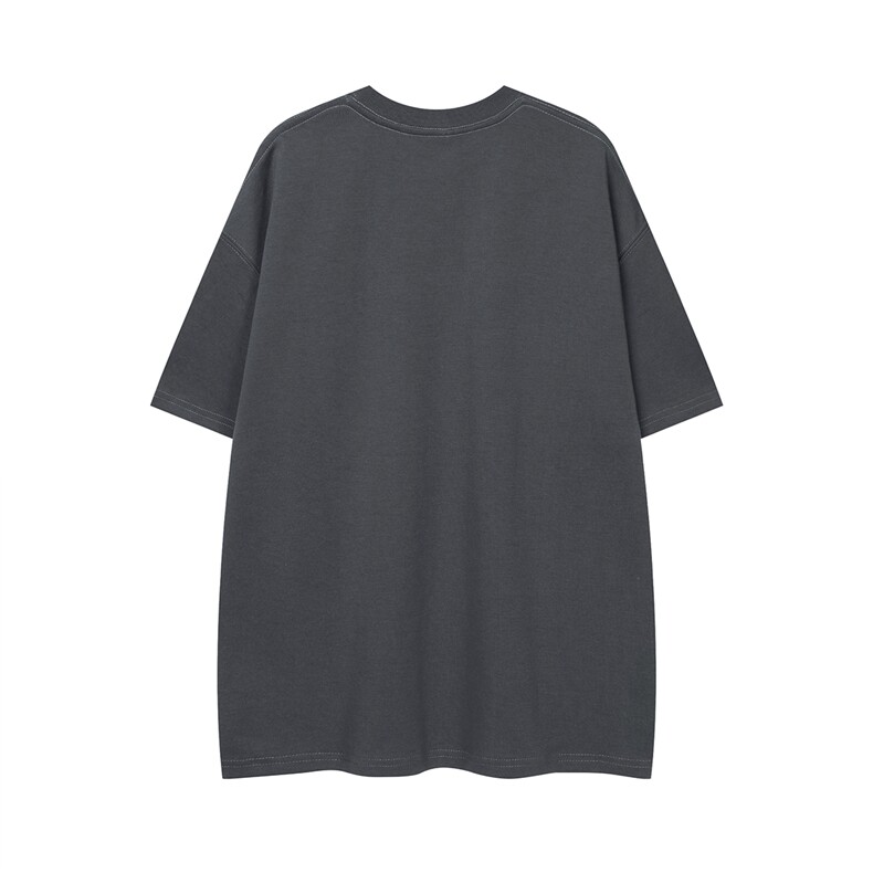 白底夏季百搭美式复古潮流时尚纯棉宽松短袖T恤T1143P25控38,男装T恤,电商A247-1