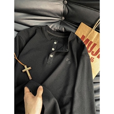 自家图高质量绣花装饰长袖T恤黑色白色M到3XLXZ212-QWT321-P47，男装T恤，星座212