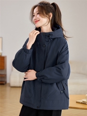 2025年冬季时尚潮流中长款休闲加绒加厚保暖冲锋衣，女装派克服，独衣靓