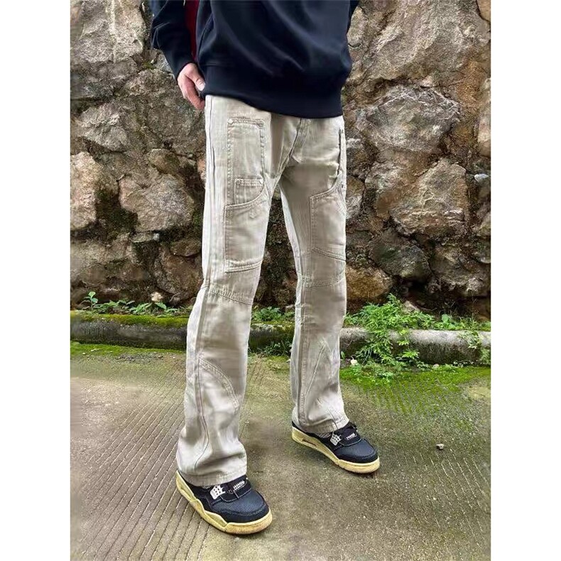 网图有货美式b01伐木水洗拼接工装机能风休闲裤男A112-P63,男装休闲裤,星座1505