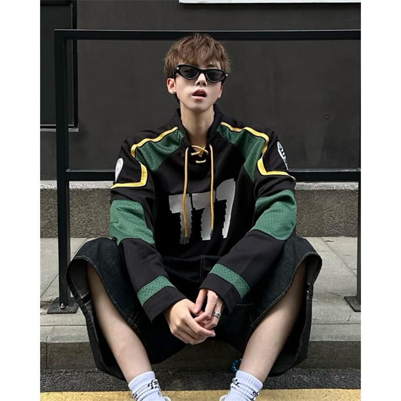 706-1-WY2155-P65秋季美式冰球服男圆领运动橄榄球衣机车服外套,男装工装外套,星座706-1