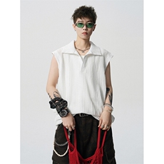 8XL-M夏竖条纹纯棉背心男韩版宽松坎肩休闲运动午休T恤肌理DX333，男装T恤，电商D206-1