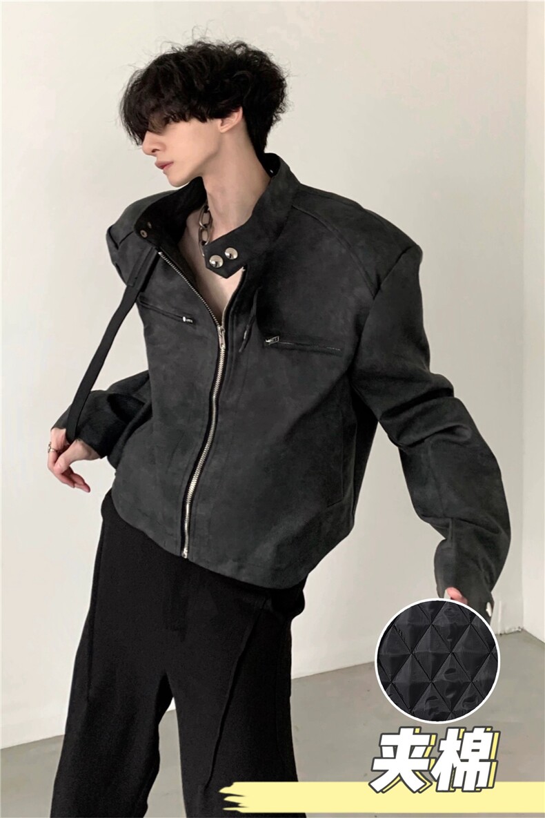 [网图现货]美式复古街头鹿皮衣男夹克短款夹棉衣MM80421/P87,男装夹克,星座1506-1