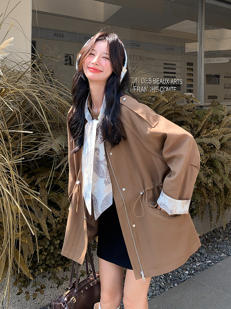 【现货主推】新款工装风衣立领长袖防风收腰外套8510-P205-K308,女装风衣,浙宝106