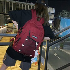 潮韩版校园旅行背包男个性交叉网大鹅挂件情侣双肩包，鞋类箱包，星座510A-2