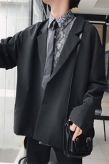 现货2025秋季韩版潮流小西装外套港风宽松西服男X02P75，男装西服套装，电商B276A