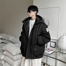 港风连帽可脱卸毛领工装棉衣男大码潮流棉衣男MY77917P138控198，男装棉衣，星座227-7