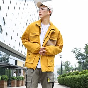 709-JK58-P90 20秋装新款 情侣立领夹克宽松印花工装外套男潮图片