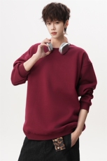 2026春新男女同款华棉光板纯色圆领卫衣A158-WY25-P22加绒25，男装卫衣，电商A158