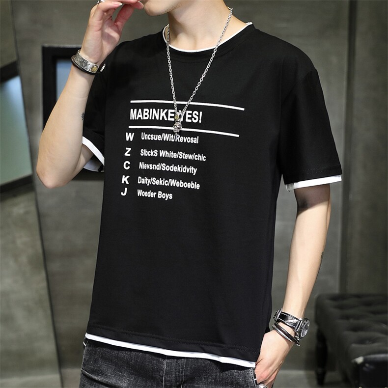 款6035-P30夏季男士短袖t恤纯棉新款上衣服夏天宽松ins潮流潮牌,男装T恤,电商D310（原电商305）