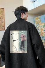 麂皮绒夹克男大码立领褂子外套JK85365-P68加绒款-P78，男装夹克，电商A040