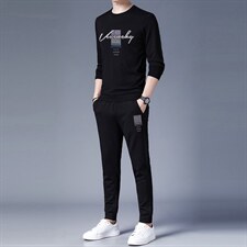 圆领卫衣中老年运动服套装男士大码中年休闲爸爸装2023春秋季新款，男装休闲套装，电商B212（原钱塘6029）