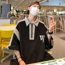 时尚美式撞色翻领透气polo短袖男D6237P45控68，男装T恤，电商A268A