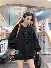 面料压花小熊卫衣，女装卫衣/绒衫，一杭