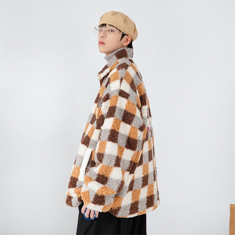 日系白墙2024冬新款羊羔毛加厚立领棉衣棉服YG01-P115控145,男装棉衣,星座914-3