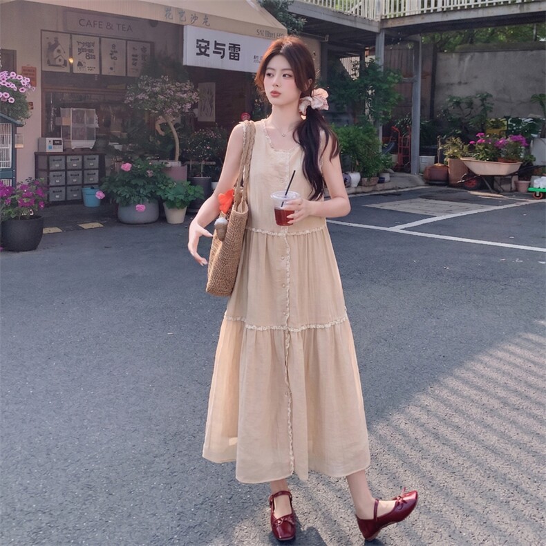 2026年夏季新款时尚潮流舒适飘逸大摆仙女连衣裙,女装连衣裙,心心服饰