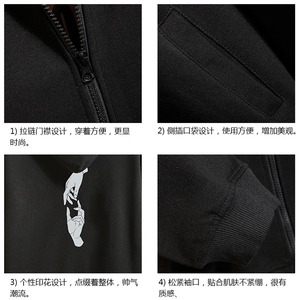 KS21147-P38 加绒款-P43 连帽开衫卫衣男运动外套大码班服 砖墙图片