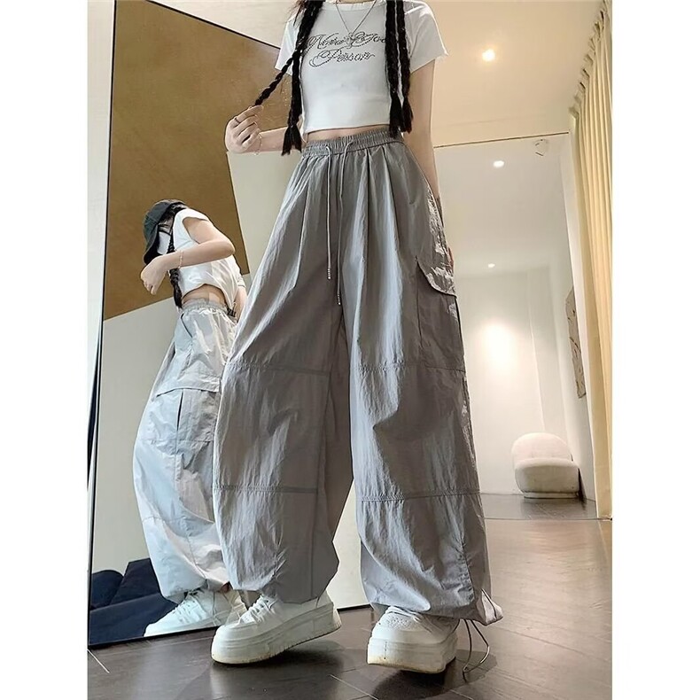ins速干工装裤女夏季薄款2025新款大码胖mm显瘦宽松休闲阔腿裤子,男装工装外套,星座1210-1
