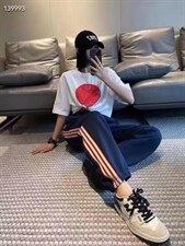 条子卫裤，女装休闲裤，女人阁