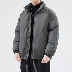 现货冬季美式休闲加厚雪山外套夹克立领纯色三防户外工装棉服，男装夹克，电商A486