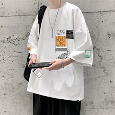 Q11121-P30春夏季七分袖t恤男大码五分袖男短袖中袖大皂风，男装T恤，电商A040