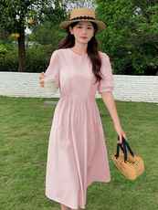 夏季新款棉布连衣裙仙女气质宽松显瘦长裙，女装连衣裙，鑫慧