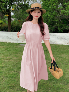 夏季新款棉布连衣裙仙女气质宽松显瘦长裙图片