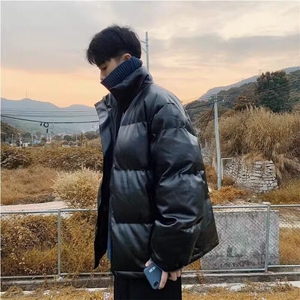 【有货】DH114-P80冬季男棉衣立领PU皮衣外套加厚面包服ins宽松图片
