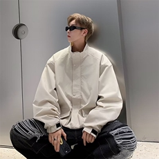 翻领纯色夹克男士春秋季百搭长袖休闲外套港风痞帅上衣服JK7816，男装夹克，星座1116A-1（原606A）