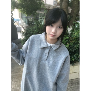 抖音得物高品质二开 25秋冬美式高街结构设计POLO翻领卫衣外套W77图片