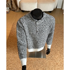 1303B-MY828-P45小香风休闲宽松亨利领毛衣男女针织衫备大货，男装针织衫/毛衣，星座1303B