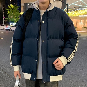 深度库存10W件潮流新款条纹撞色男女保暖时尚棉袄M2912-特P65控98图片