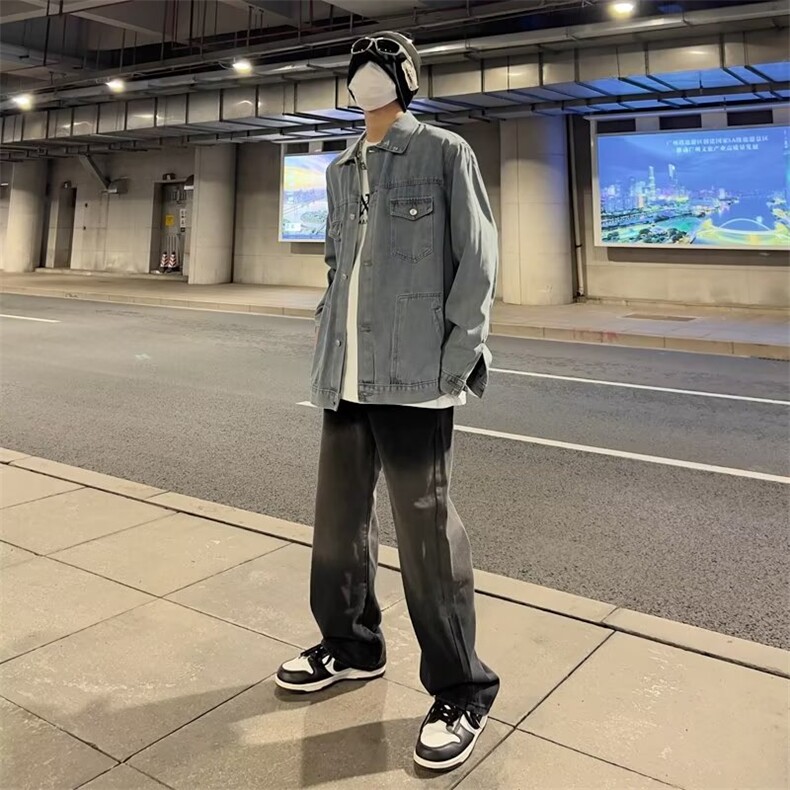 做旧时尚都市长袖夹克翻领慵懒春季新款JK8823P58,男装夹克,星座1116-2