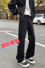 春季高个子加长牛仔裤男微喇美式188cm115直筒阔腿休闲裤KZ027P65，男装休闲裤，电商B312