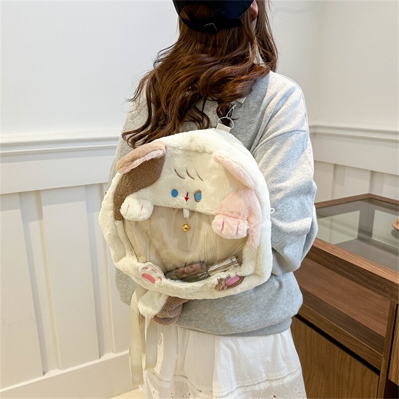 铃铛猫玩具包日系新款卡通毛绒可爱百搭生日礼物超大容量网红同款，AI毛绒玩具包