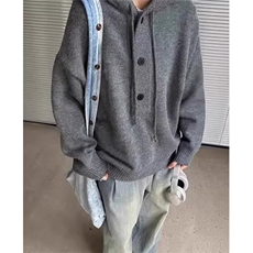 秋装新款韩版宽松时尚羊毛开衫百搭拉链连帽毛衣外套M871，男装针织衫/毛衣，星座1116A（原606A-3）