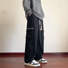 工装裤男春夏季宽松痞帅直筒裤潮牌潮流机能休闲裤子男款KD76，男装休闲裤，星座1116A-1（原606A）